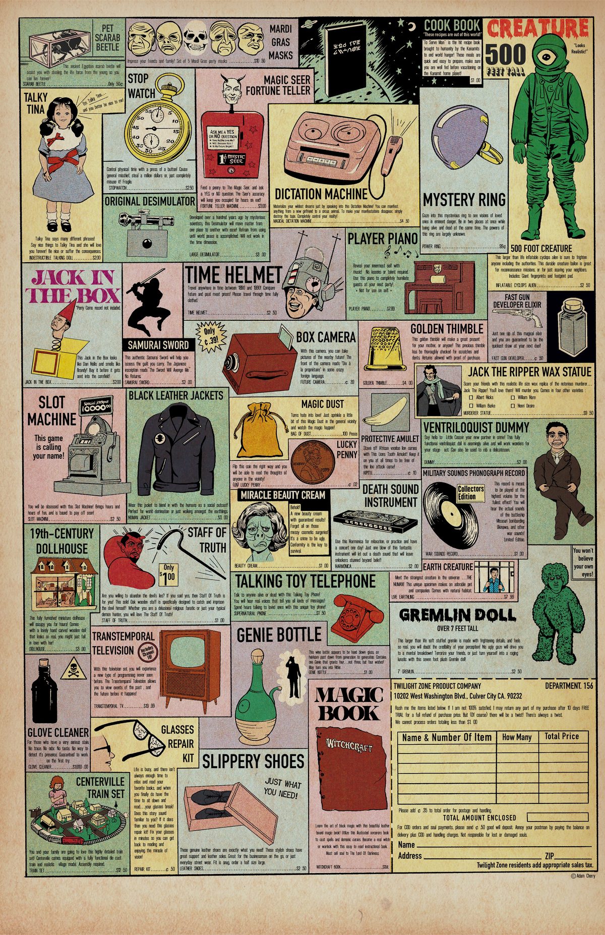 Twilight Zone vintage advertisement art print with episode guide by Adam Cherry — 11x17