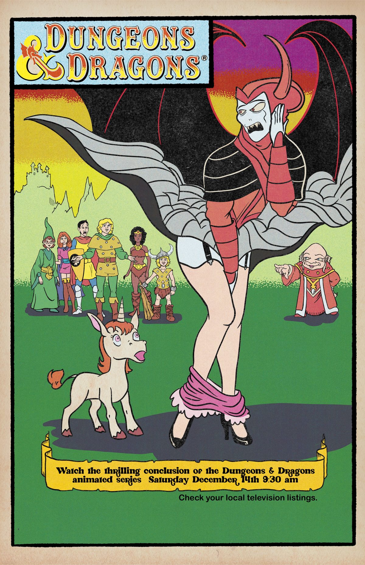 D&D: The Conclusion Dungeons and Dragons art print by Adam Cherry — fantasy vintage illustration, 11x17